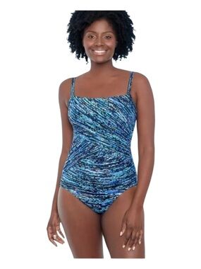 Dreamsuit by Miracle Brands Blue Swimsuit with Slimming Control Technology. NWT